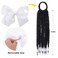 Kids Braid Ponytail dreadlock Extension with Bowknot Tie Clip in Braids Hair Extensions Wig Thin Dreads Extensions for Children Girls kids Wigs Synthetic Hairpiece Black Color Natural Soft