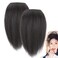 Black Invisible Human Hair Toppers For Women Seamless Clip In Hair Extension Hair Piece Short Fake Fringe Hair Lining of Hair Top Hairpieces,Hair Extensions, Hair Bangs Accessories(25cm, Black)