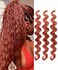 3Packs Ginger Body Wave Braiding Hair with Crochet Hook 24Inch Pre-Feathered Braiding Hair Deep Wave Crochet Hair French Curl Crochet Braids Hair for Boho Box Braids Goddess Hair(350#)