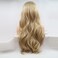 xiweiya Wigs Long Natural Wavy Ombre Blonde Synthetic Lace Front Wigs with Dark Roots Side Part Ombre Wig Light Mixed Blonde Hair Replacement Wig for Women, Drag Queen Makeup 24inch
