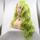 xiweiya Olive Green Wavy Synthetic Lace Front Wig Body Wave Fresh Green Lace Front Wigs Natural Looking Half Hand Tied Wigs Hear Resistant Fiber Hair Replacement Wig for Women22inch