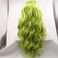 xiweiya Olive Green Wavy Synthetic Lace Front Wig Body Wave Fresh Green Lace Front Wigs Natural Looking Half Hand Tied Wigs Hear Resistant Fiber Hair Replacement Wig for Women22inch