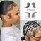 4 Pcs Hd Lace Baby Hair Strips Reusable Virgin Human Hair Fluff Swiss Lace Baby Hair Invisible Edge Stripes Hairline for Women Natural Black Color