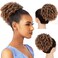 Halcyon Curly Ponytail Extension for Black Women Drawstring Ponytail Hair Extensions (6inch, Ombre Brown)
