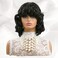 Short Curly Wigs for Black Women Loose Curly Wig with Bangs Afro Curly Wig for Black Women Black Big Curly Hair Wig with Bangs for Women Synthetic Wigs for African American Women (Natural Black)