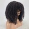 zigzag hair Afro Kinky Curly Wig with Bangs Human Hair,Full Machine Made Scalp Top Wig 250% Density Natural Hair Wig for Black Women Short Curly Bang Wig (16 Inch)