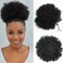 Afro Puff Drawstring Ponytail Black Kinky Curly Synthetic Ponytail Hair Afro Bun Ponytail Hairpieces Clip in Hair Extensions for Black Women 2# Black Brown 7 Inch Large