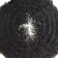 Hair Units For Black Men Full Poly Thin Skin Afro Curl Toupee for Black Men Brazilian Kinky Curly Human Hair Systems Afro Toupee For Black Men Afro Unit Black Mens Toupee Afro Wave 8mm#1 Jet Black