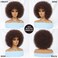 Afro Wigs for Black Women Brown 70s Puff Short Afro Kinky Curly Wig with Bangs for Men 10 Inch Natural Looking Fluffy Large Bouncy Synthetic Hair Big Afro Wig for Daily Party Use（#33）
