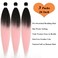 Pink Ombre Braiding Hair Pre Stretched Braiding Hair Extensions for Box Braids Easy Braid Pre Stretched Braiding Hair Ombre Knotless Crochet Jumbo Kids Micro Braiding Hair 26 Inch 3 Pack