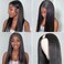 Aisaide Long Straight V Part Wigs for Black Women V Shape Wigs Black Half Wigs Glueluss No Leave Out Wig Syntehtic U Part Straight Wigs for Women Full Wig Natural Scalp Black Straight Wig 20 Inch