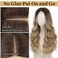 Blonde Wig for Women 4X1 Lace Hairline Long Middle Part with Dark Root Synthetic Heat Resistant Natural Hair for Daily Party