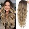 Blonde Wig for Women 4X1 Lace Hairline Long Middle Part with Dark Root Synthetic Heat Resistant Natural Hair for Daily Party
