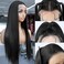 AISI HAIR Straight Lace Front Wig Pre Plucked With Baby Hair 13x4 HD Glueless Synthetic Black Wigs for Women 28inch Beginner Friendly