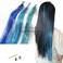 Big Betty Hair Tinsel for Raves, Easy Pre-Made Microring Hair Extensions Tinsel for Fairy Parties, Princess Party Hair Accessory, Dance team hair idea, Mermaid Party Sparkle- Turquoise, Aqua Blue