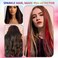 Red Hair Tinsel Kit 48 Inches 1200 Strands with Tools and Instruction Easy to Install Fairy Glitter Tinsel Hair Extensions for Women and Girls，Shinny Sparkling Braiding Hair Accessories for Party