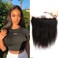 Brazilian Virgin Human Lace Frontal Closure with Free Part Baby Hair Ear To Ear Straight 13"x4" Density Natural Color 10inch