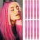 10PCS 20''Pink Hair Extensions for Girls Wig Pieces Clip in Coloured Hair Extensions for Women Colorful Hairpieces Party Highlights Synthetic Multiple Colors
