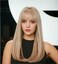 Allbell Blonde Wigs for Women Straight Synthetic Wig with Bangs Heat Resistant Natural Looking Wigs for Daily Party Use 20inch