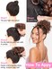 ALXNAN Messy Hair Bun Hair Piece for Women Elastic Drawstring Loose Wave Curly Buns Short Black Synthetic Ponytail Extension Hair Bun Extensions Thick Updo Hairpieces for Women Daily Use.