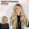 ALXNAN Clip in Long Wavy Synthetic Hair Extension 24 Inch Beach Blonde 4PCS Thick Hairpieces Fiber Double Weft Hair for Women