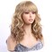 Blonde Wavy Wigs with Bangs for White Women Short Brown Wig with Bangs Synthetic Wavy Bob Wig Shoulder Length 14 Inch Hair for Daily Using Party Natural Looking(2214)