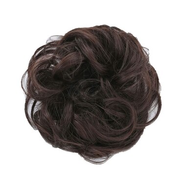 Messy Bun Hair Pieces for Women Synthetic Curly Wavy Bun Hair Extension Fluffy Hair Piece Bun Hair Scrunchies Accessories (Dark Brown #2/33)