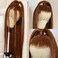 ANDRIA 28 Inches Chocolate Brown 13x6 HD Lace Front Wigs Brown Straight Pre-plucked Glueless Lace Frontal Wigs Synthetic Heat Resistant Hair Wig With Baby Hair Natural Hairline Lace Wigs for Women