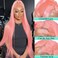 ANDRIA 13x6 HD Lace Front Wigs 200% Density Pink Straight Glueless Lace Wigs Light Pink Lace Frontal Wigs for Black Women Synthetic Heat Resistant Fiber Hair Wig With Baby Hair Pre Plucked 28 Inches