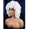 andromeda White Curly Wigs for Black Women White Soft Short Curly Wig with Bangs Heat Resistant Synthetic Fiber Hair Cosplay Party Wigs for African American Women（White）