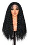 ANNISOUL Black Long Curly Lace Front Wigs for Black Women Deep Wave Lace Front Wig 13x4 HD Transparent Lace Water Wave Frontal Wig Glueless Synthetic Hair Pre Plucked with Baby Hair Natural Hairline