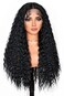 ANNISOUL Black Long Curly Lace Front Wigs for Black Women Deep Wave Lace Front Wig 13x4 HD Transparent Lace Water Wave Frontal Wig Glueless Synthetic Hair Pre Plucked with Baby Hair Natural Hairline