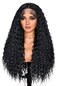 ANNISOUL Black Long Curly Lace Front Wigs for Black Women Deep Wave Lace Front Wig 13x4 HD Transparent Lace Water Wave Frontal Wig Glueless Synthetic Hair Pre Plucked with Baby Hair Natural Hairline