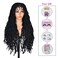 ANNISOUL Black Full Lace Faux Locs Braided Wig Curly Hair Hand-braided Synthetic Crochet Braids with Baby Hair 32Inch Full Double Lace Synthetic Curly Crochet Locs Twist Wigs for Black Women