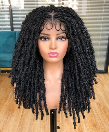 Annivia 20Inch Triangle Knotless Butterfly Locs Braided Wigs for Black Women
