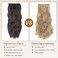 AOMIG 4Pcs Hair Extensions, 20 Inch Clip in Hair Extensions Curly Hair Extensions Long Wavy Halo Hair Extensions for Women Girls Natural Black Mixed Gold Clip on Hairpieces