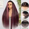 Highlight Lace Front Wig Human Hair 13x4 Ombre Lace Front Wig Human Hair 210% Density HD Lace Frontal Wig Lace Front Wigs Human Hair (24inch, 13x4 1B/Purple wig)