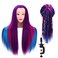 Stancia Mannequin Head with Hair,24"-26" Training Head Manikin Cosmetology Doll Synthetic Fiber, Hairdressing, Training Model with Stand (Mixed Colorful)