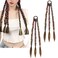 2 Packs Braided Ponytail Extension with Hair Tie Colored Box Braids Synthetic Wig Ponytail for Women Girls with Rubber Bands
