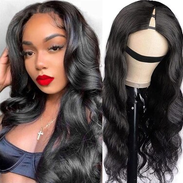 Body Wave V Part Wig Short Brazilian Virgin Human Hair Wigs For Black Women Thin Part Wig Glueless Clip In Half Wig Upgrade U Part Wig Beginner Friendly No Sew In No Glue 16inch
