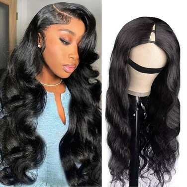 Body Wave Upgrade U Part Human Hair Wig With Clips Glueless Wigs Human Hair Beginner Friendly V Shape Wig Clip In Half Wigs for Women No Leave Out 180% Density 20 Inch