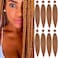 EZ Braiding Hair Pre Stretched 30" Long Auburn Brown Braiding Hair 8 Bundles Synthetic Crochet Braids Soft Yaki Straight Texture