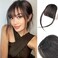 Clip in Bangs, Bangs Hair Clip Real Human Hair Fake Bangs Clip in Hair Extensions Wispy Bangs with Hairpieces for Women,Curved Air Bangs Clip on Bangs for Daily Wear(Dark Brown)