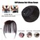 BEIERMU100% Human Hair Bangs, Hair Extensions Bangs French Bangs Hairpieces Clip on Bangs Curved Bangs for Women (9in Long temples bangs, Black)