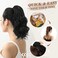 BARSDAR Claw Clip in Ponytail Extensions - 14 Inch Short Wavy Dark Brown Ponytail Hair Extensions for Women - Synthetic Claw Clip in Pony Tails Hairpieces Fake Pony Tails - Dark Brown