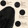 BARSDAR Drawstring Ponytail Extension, 16 Inch Short Wavy Black Ponytail Hair Extensions for Women Soft Synthetic Clip in Ponytail Hairpieces Fake Pony Tails Daily Party Halloween - Black