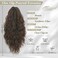 BARSDAR Brown Ponytail Extension - 18 Inch Claw Clip Ponytail Extensions for Women - Curly Wavy Multi Layered Synthetic Fake Clip in Pony Tails Hairpieces Daily Party - Brown