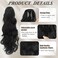 BARSDAR Claw Clip Ponytail Extension - 20 Inch Wavy Black Claw Clip on Ponytail Hair Extensions for Women - Synthetic Claw Clip in Pony Tails Hairpieces Daily Party - Black