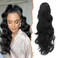 BARSDAR Claw Clip Ponytail Extension - 20 Inch Wavy Black Claw Clip on Ponytail Hair Extensions for Women - Synthetic Claw Clip in Pony Tails Hairpieces Daily Party - Black