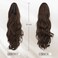 BARSDAR Brown Ponytail Extensions - 20 Inch Claw Clip in Ponytail Hair Extensions for Women, Long Wavy Ponytails Synthetic Claw Clip in Pony Tails Hairpieces Daily - Brown